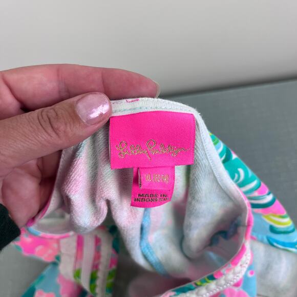 Lilly Pulizter Girls Harper Shift Dress Blue Ibiza Pineapple Shake XL 12-14 - Picture 5 of 6